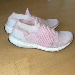 Pink lace less Ultra Boosts Size 8